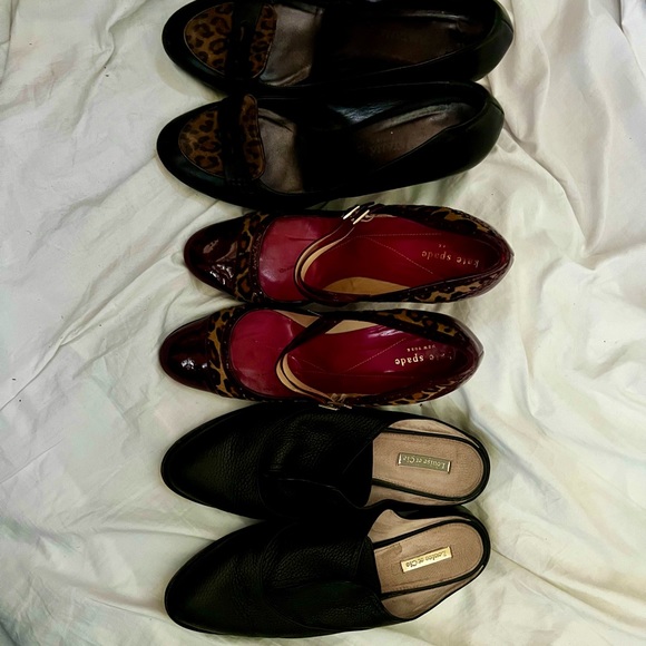 Kate Spade Aquatalia Louise et Cie Leopard Red Black pumps, slide lot size 10 11 - Picture 3 of 9